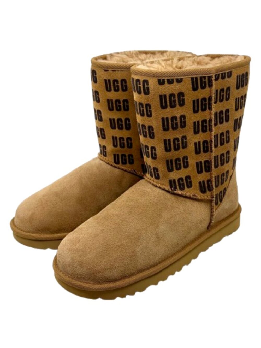 UGG~Women's Classic Short II Graphic Suede Boots~Chestnut SIZE 8 NEW IN BOX